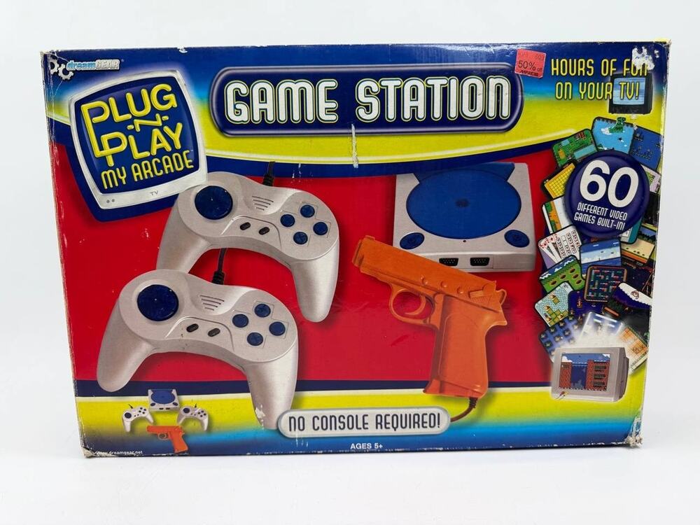 DreamGear Game Station Plug N Play Arcade 60 Games TV Console Boxed 2.20 lb